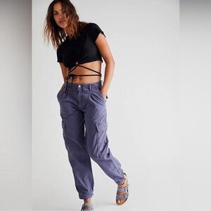 Free People First Light blue utility cargo pants